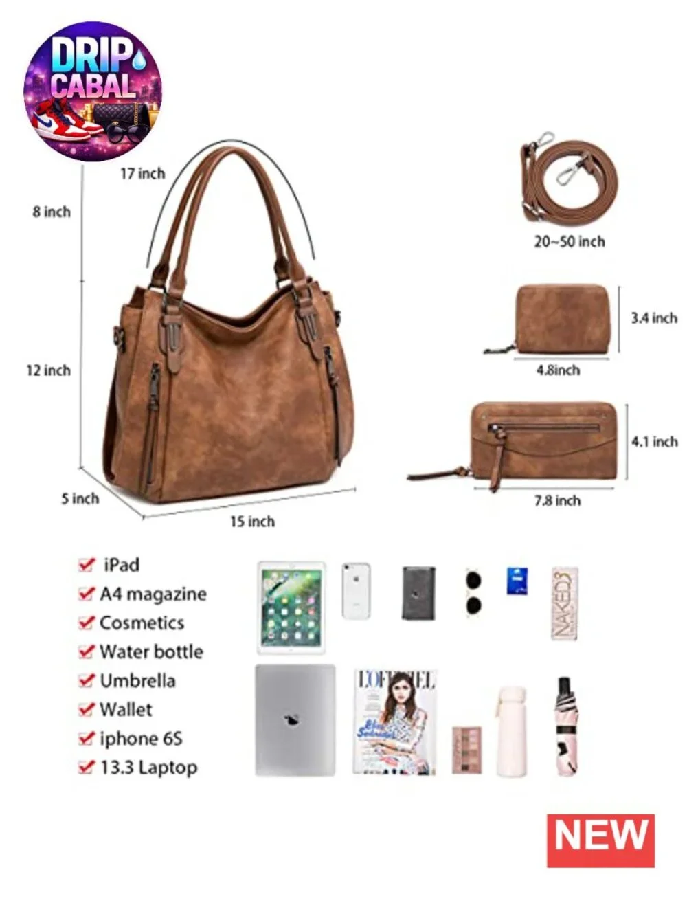 Hobo Bags for Women Faux Leather Shoulder Crossbody Purse Boho Handbag